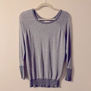 Vintage Shrinking Violet Long Grey Sweater with Silver Buttons Extra Small